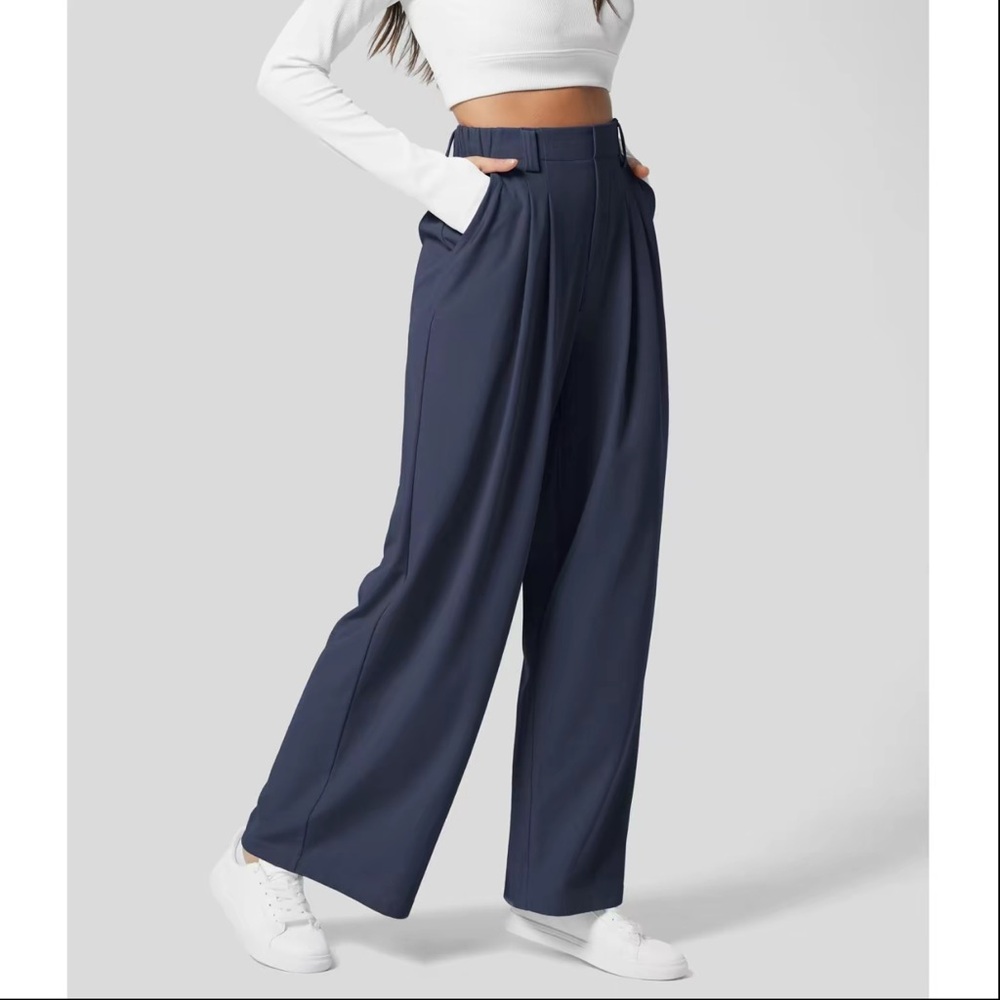 HALARA Deep Blue Wide-Leg Pants